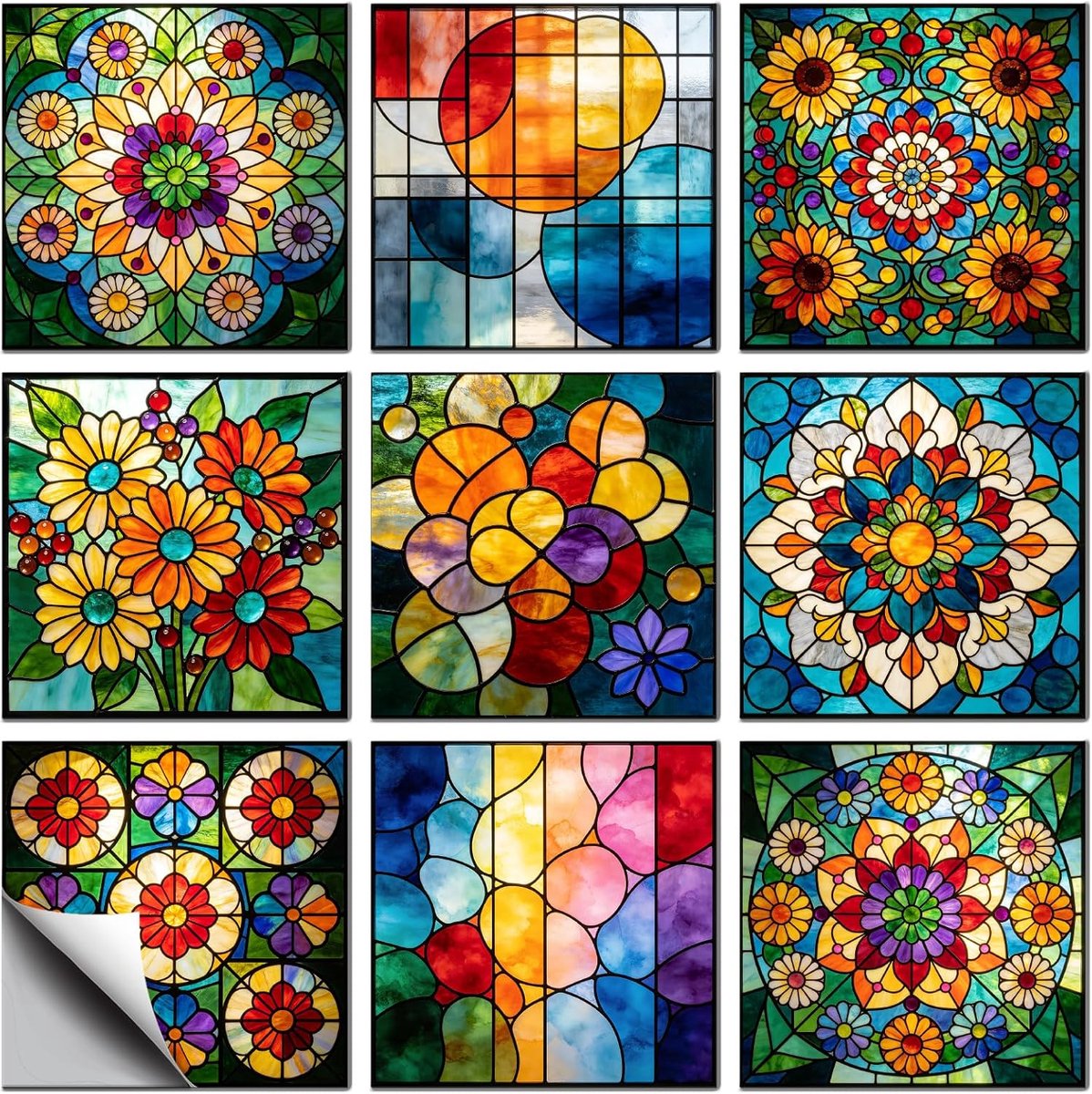 36 stuks tegelstickers levendige bloemen kleurrijke bloemen 4x4 inch - ShopVlot