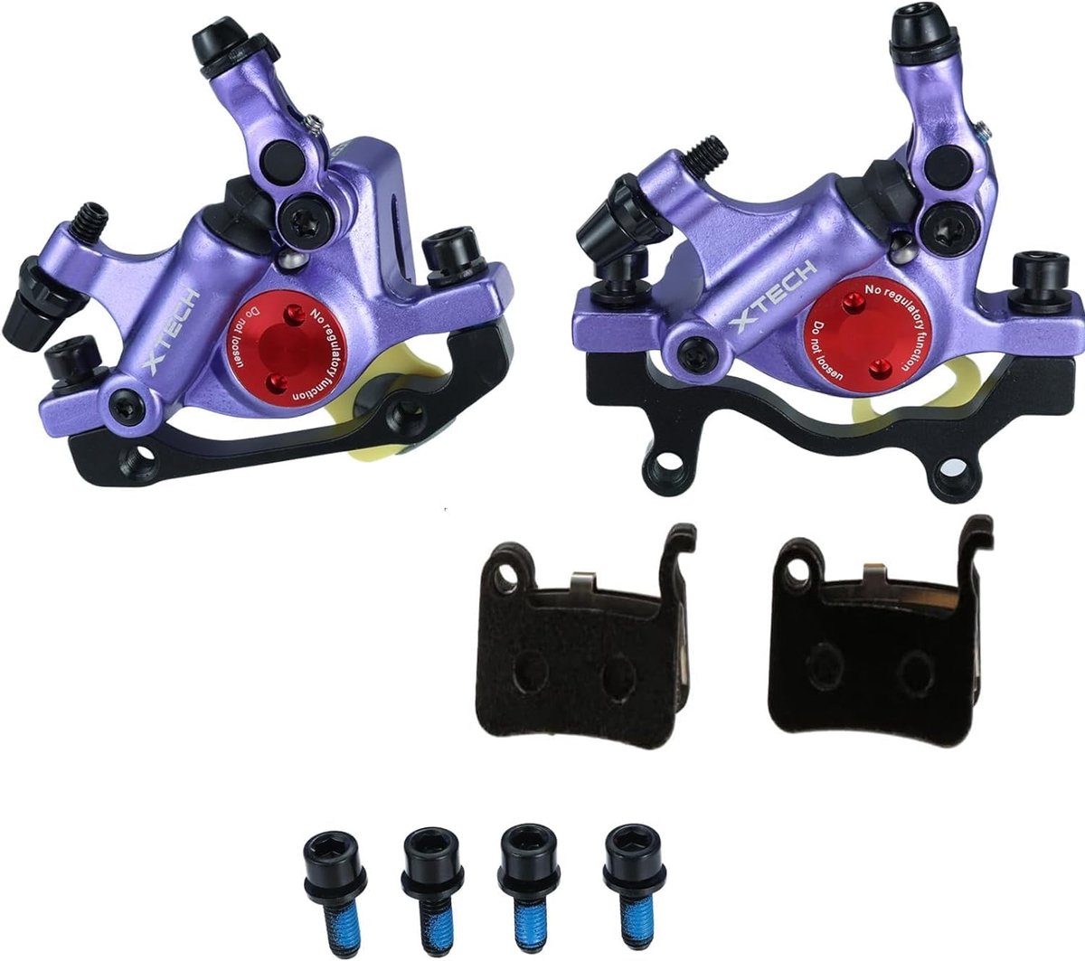 MTB Hydraulic Disc Brake Set, Bicycle Disc Brake Sets Front and Rear Line Pulling Hydraulic Disc Brake, Purple - ShopVlot