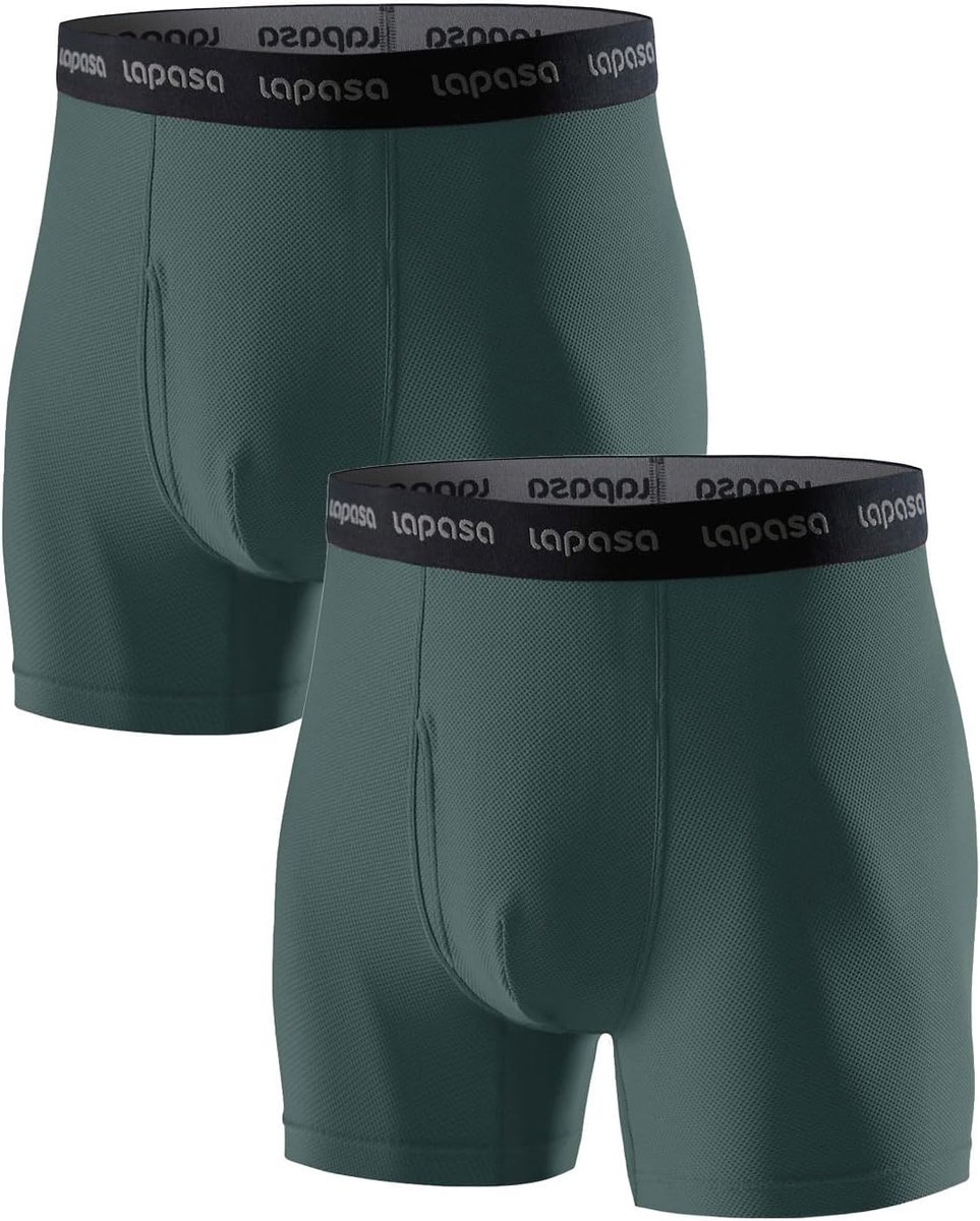 LAPASA men's sports underpants 2-pack with handle, quick-drying elastic, no wolf functional underwear M16 MEHRWEG, 3 - ShopVlot