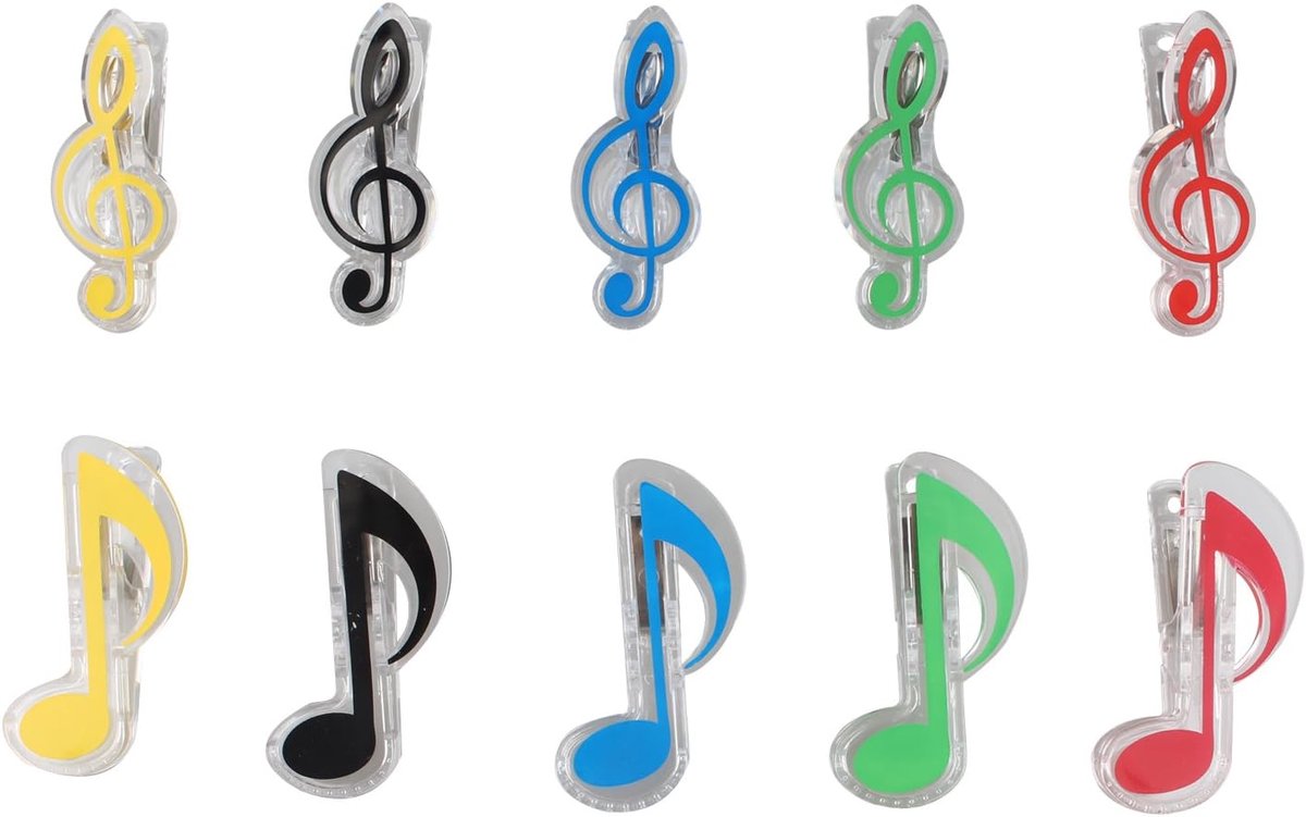 10PCS Plastic Musical Note Clips Music Sheet Piano Book Page Food Bag Clips Quaver Clips Stage Music Practice Accessory - ShopVlot