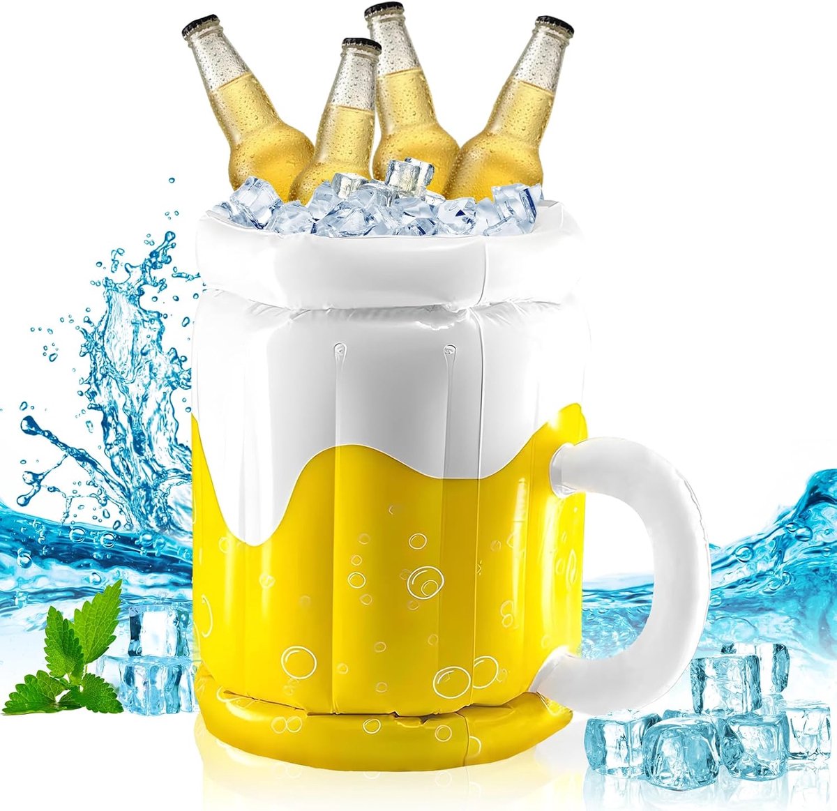 Beer Cooler, Drink Holder Swimming Pool, Beer Bottle Cooler for Festivals Accessories, Beer Cooler, Garden, Cube - ShopVlot