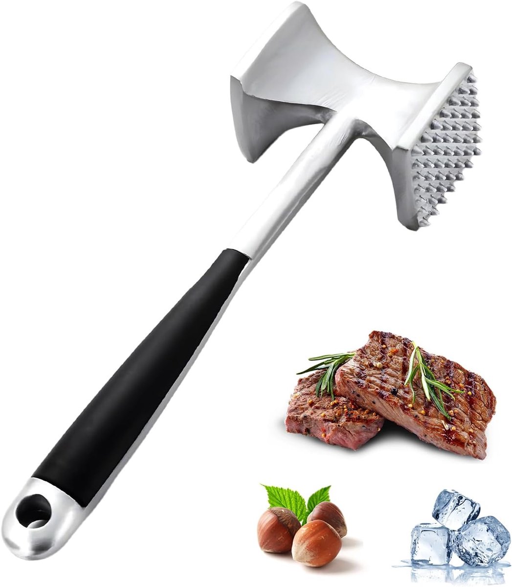 pine meat hammer, 23.5 x 8 x 4.5 cm, very suitable for meat and steaks, 305 g - ShopVlot