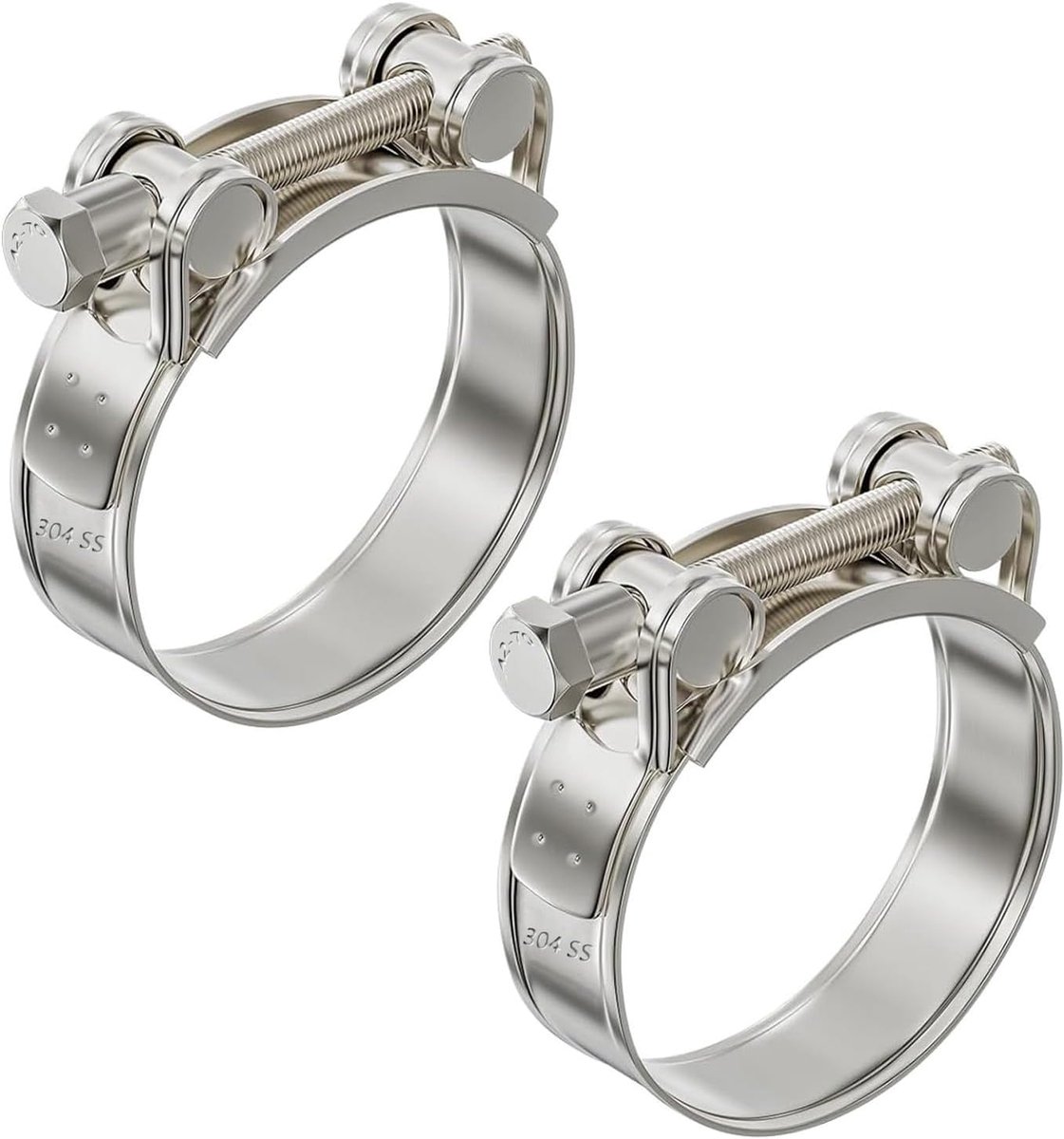 Stainless Steel Exhaust Clamp, 74-79 mm, Hose Clamps, 2 Pieces, Stainless Steel, Hinge Bolts, Exhaust Pipe, Clamp - ShopVlot