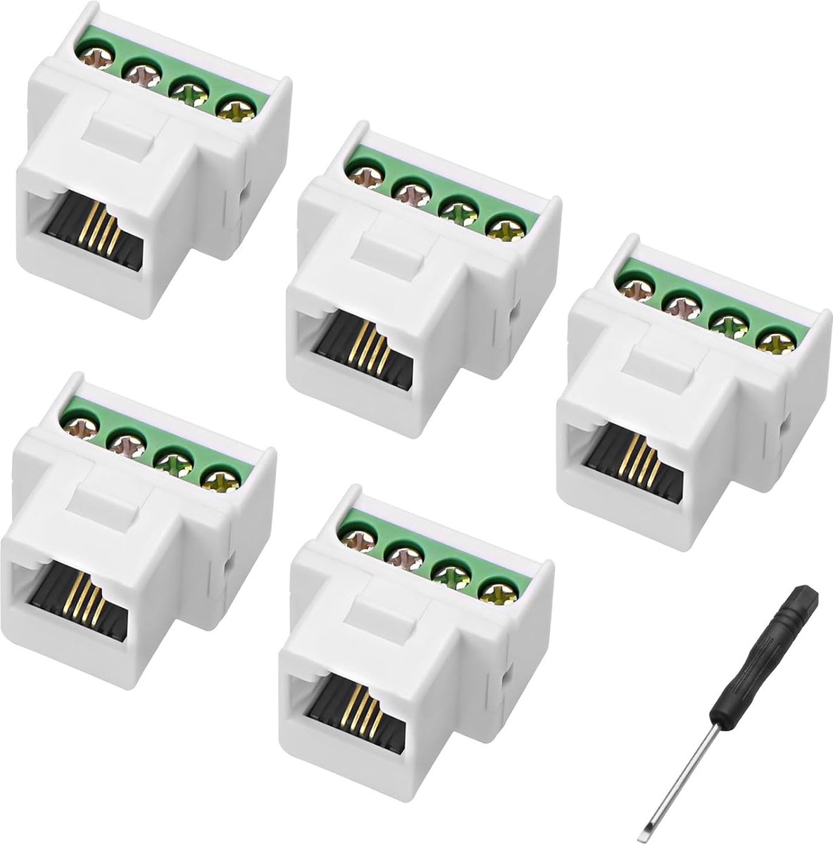 XMSJSIY Telephone Module RJ11 CAT3 Keystone - 4-Pin Screw Bushing, Clamp Frame, Solder-free Adapter for Telephone - ShopVlot
