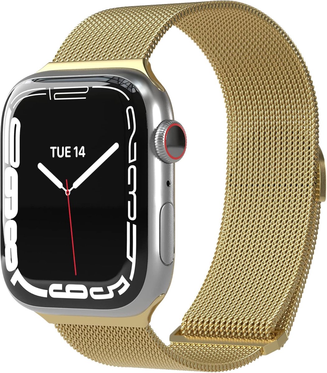 EAZY CASE Strap Compatible with Apple Watch 38 mm, 40 mm, 41 mm, Adjustable Mesh Replacement Metal Strap, Compatible - ShopVlot