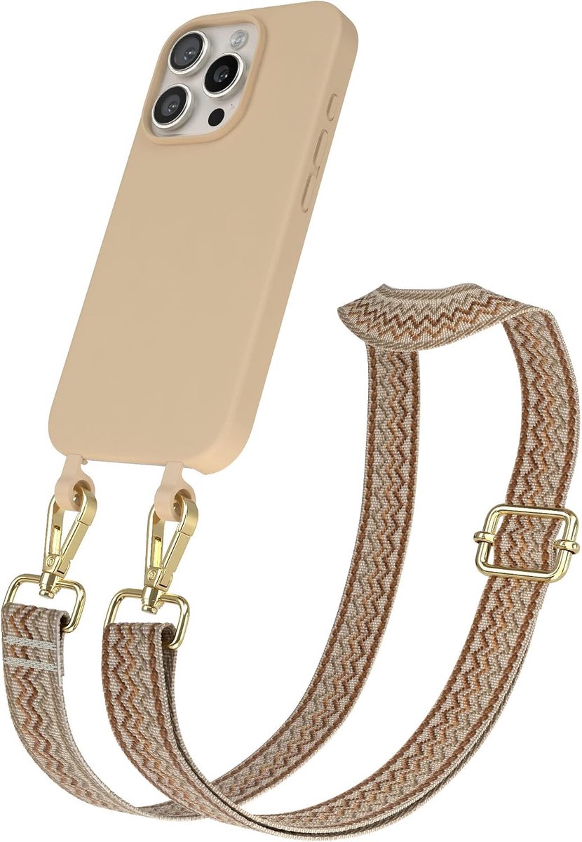 EAZY CASE - Case with Cord Compatible with iPhone 16 Pro Silicone Mobile Phone Case Microfiber Mobile Phone Chain for - ShopVlot