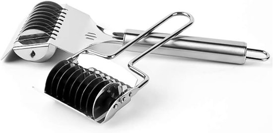 Manual Pasta Cutter, Stainless Steel Kitchen Cutter for Noodles and Vegetables Practical Dough Cutter Tool 21.8 X 6.6 - ShopVlot — afbeelding 2
