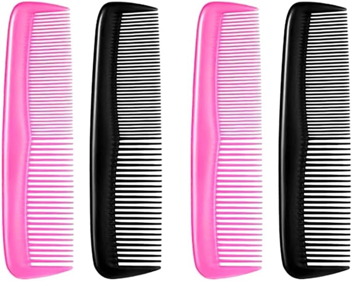 Styling Comb, 4 Pieces Plastic Hair Comb, Bags, Hair Trims, Hair Trims, with Fine and Standard Teeth, Styling Combs - ShopVlot