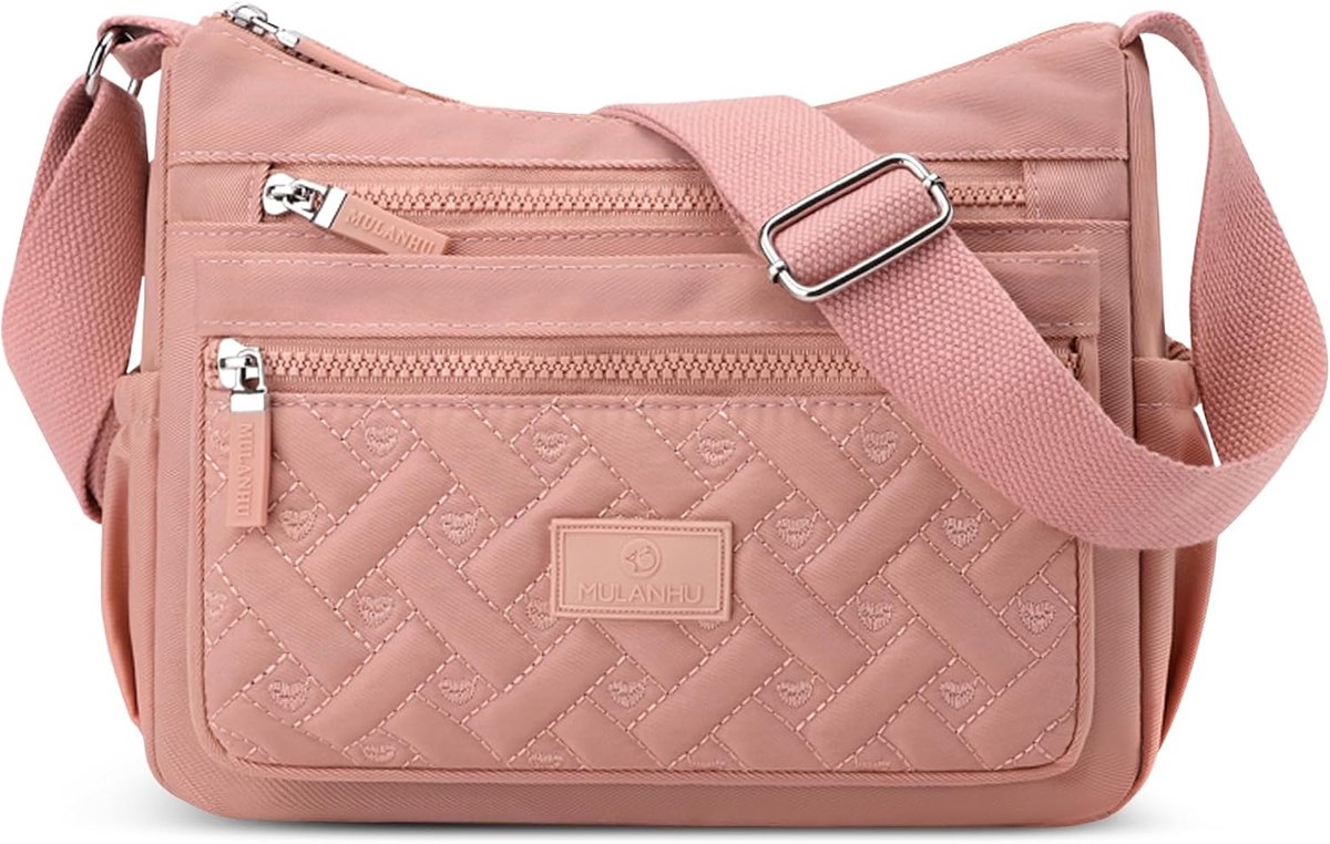 Women's Shoulder Bag, Multiple Pockets, Lightweight Crossbody Bag, Waterproof, Polyester, Messenger Bag for Hiking - ShopVlot