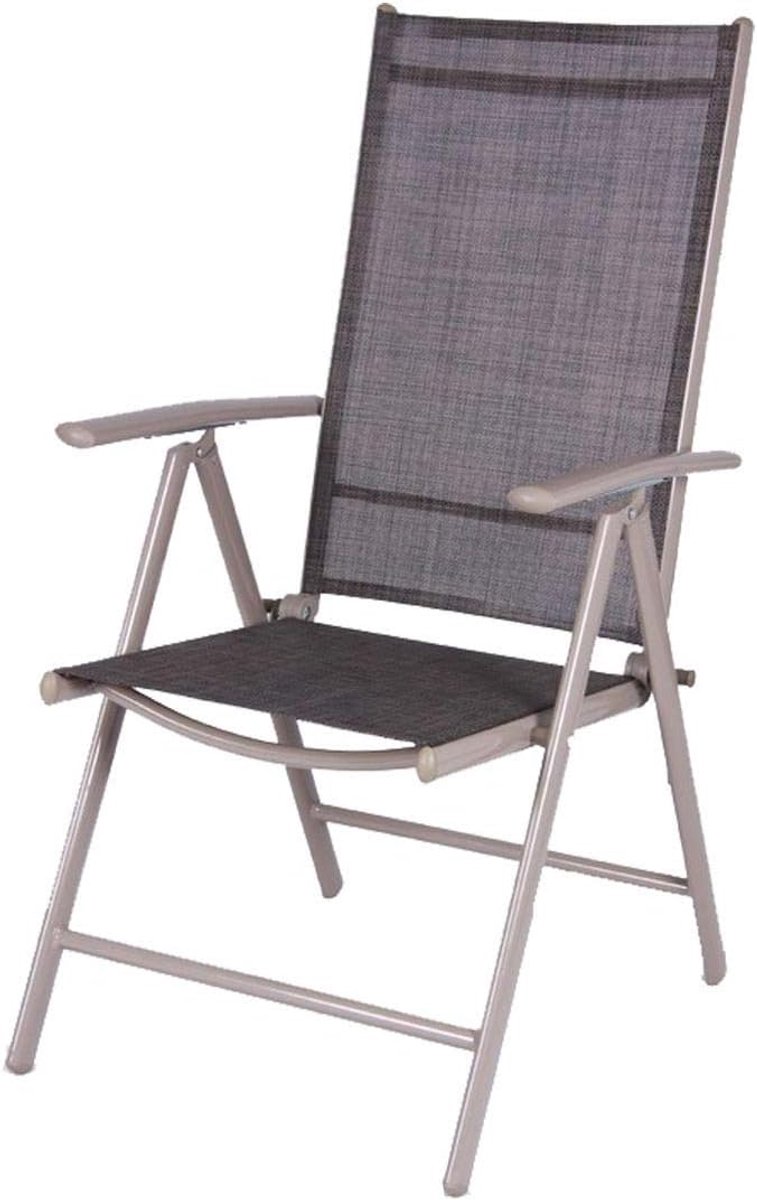 Folding chair 7 positions with aluminium frame and fabric cover 54 x 64 x 106 cm - black - ShopVlot