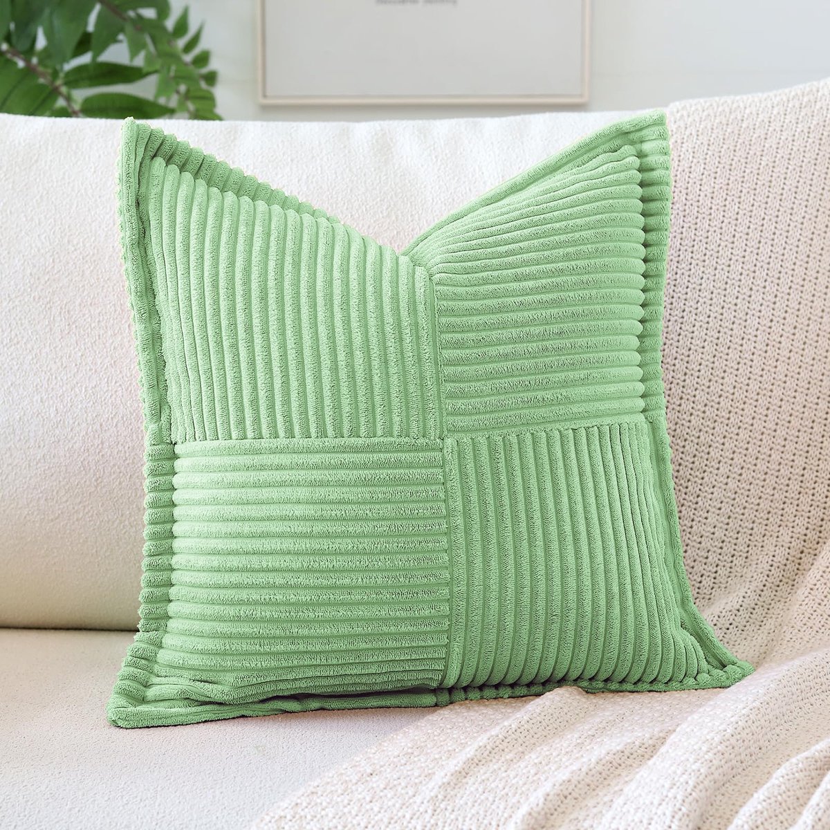 Artscope Gestreepte Corduroy Kussenhoezen met Splicing Super Zachte Boho Kussensloopjes Broadside Decoratieve - ShopVlot
