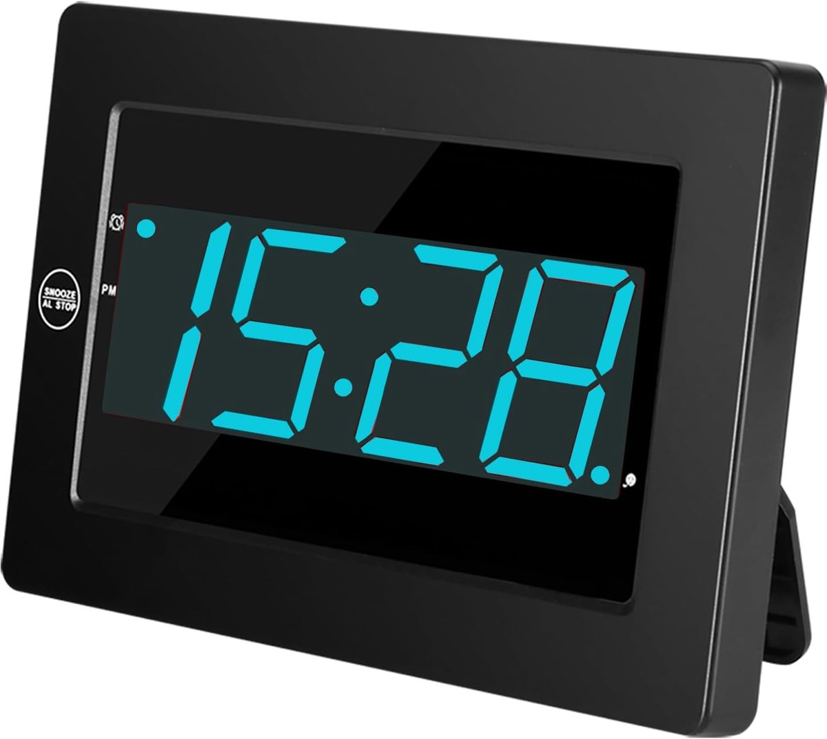Digital Wall Clock Battery Operated - LED Display Digital Alarm Clock Battery Only, Brightness Adjustable, 12/24 Hours - ShopVlot