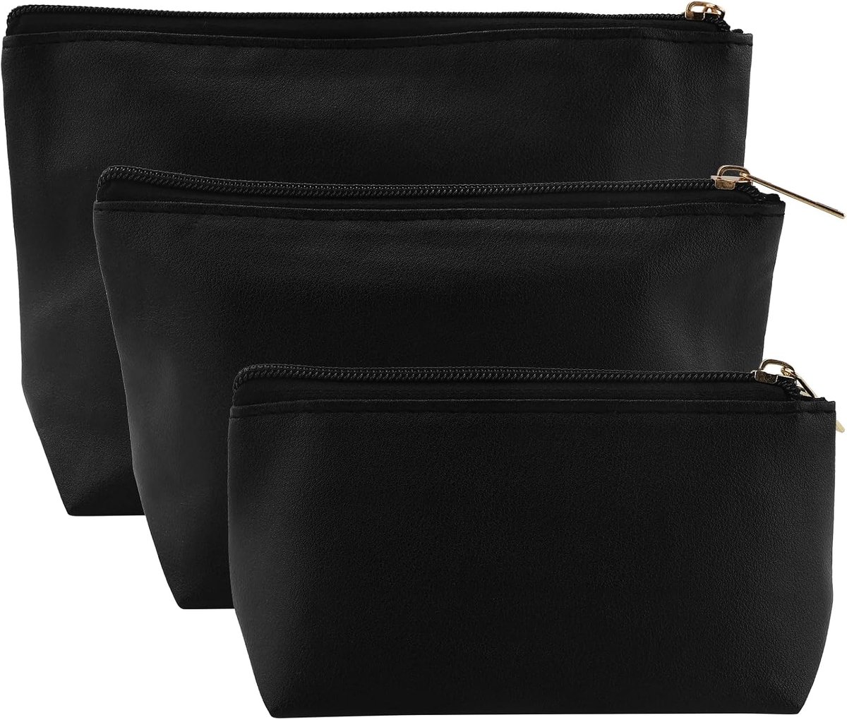 Make-up tas klein - PU leer - 2 stuks - waterdicht en milieuvriendelijk - houdt make-up georganiseerd - ShopVlot