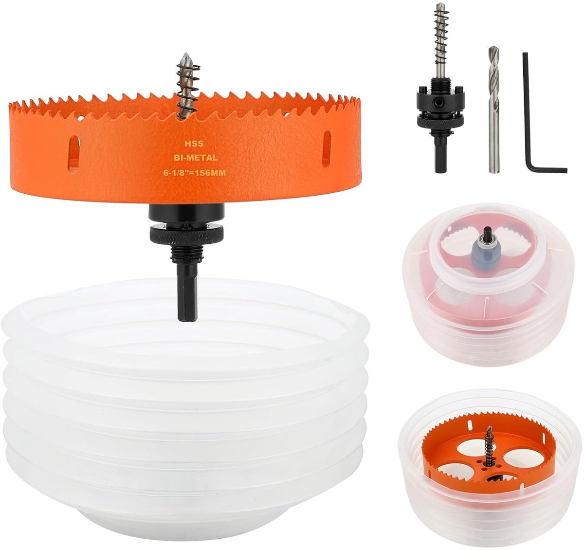 Gatenzaag voor Inbouwlampen - Oranje - 6 1/8 inch - Bimetalen Constructie met Stofopvangbak - Voor Plafond, Hout en Kunststof