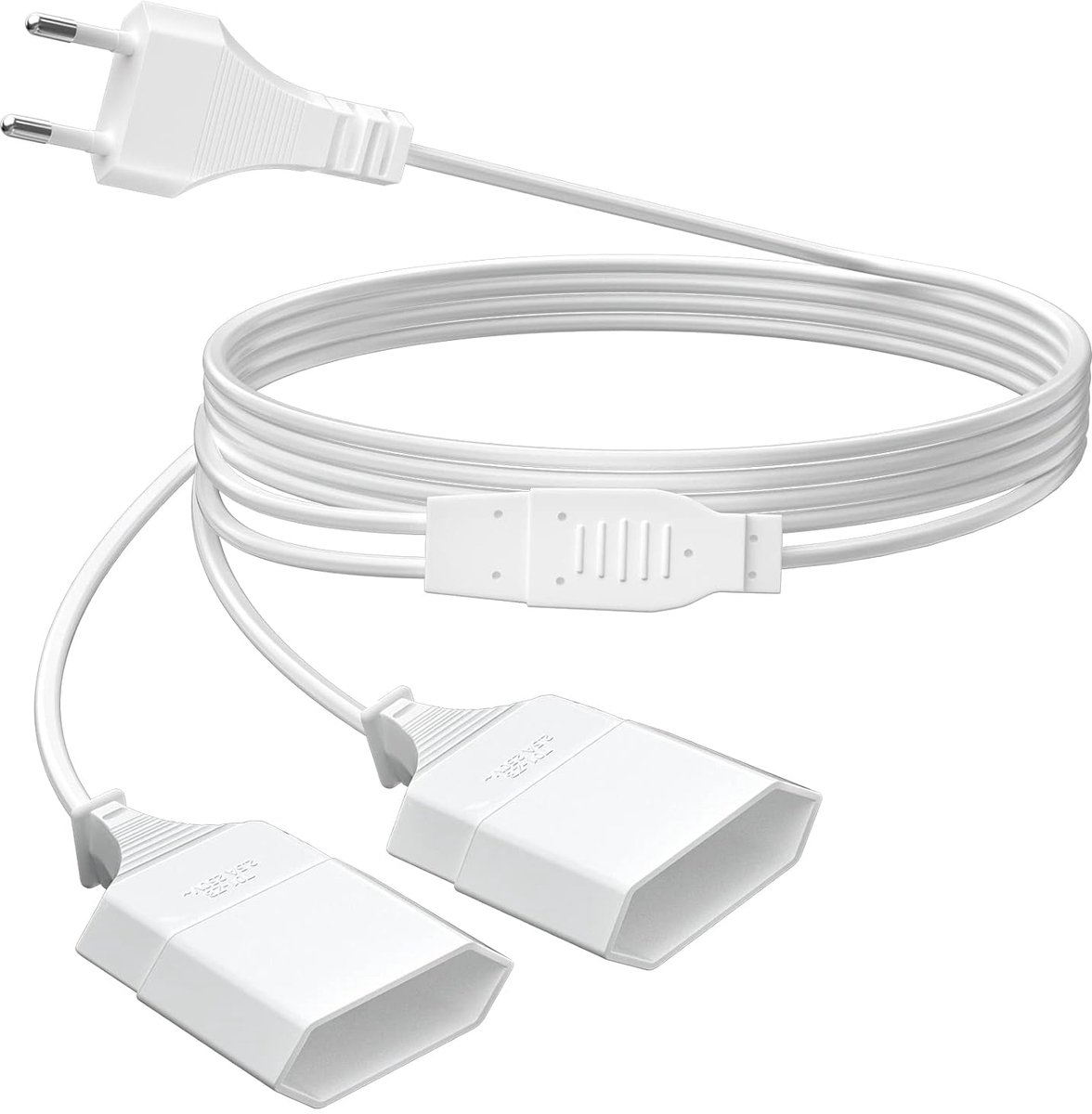 Verlengsnoer 5M - 2-in-1 Type C Euro Plug naar Dubbele Type C Euro Socket - Comfortabel voor TV en PC - ShopVlot