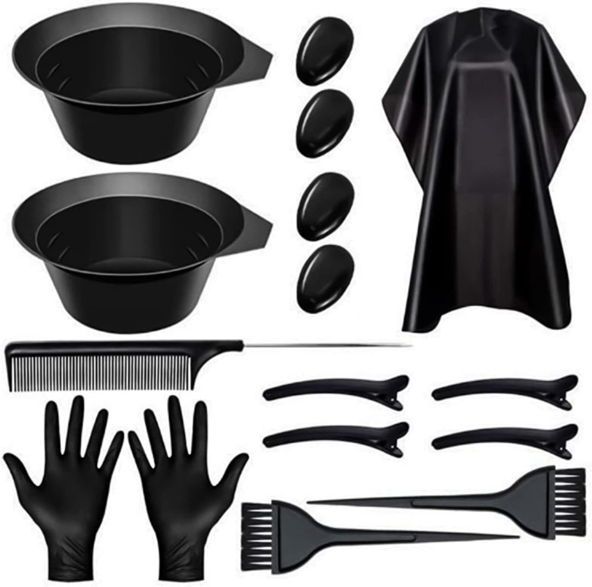 Haarverf set 16-delig - DIY schoonheidssalon kit - tintkom, kwast, schort, handschoenen - ideaal voor kleuring - ShopVlot