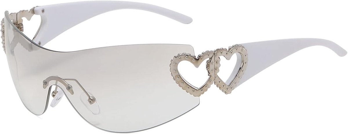 Zonnebril oversized - hartvormig - rimless - trendy voor buitenactiviteiten - ShopVlot