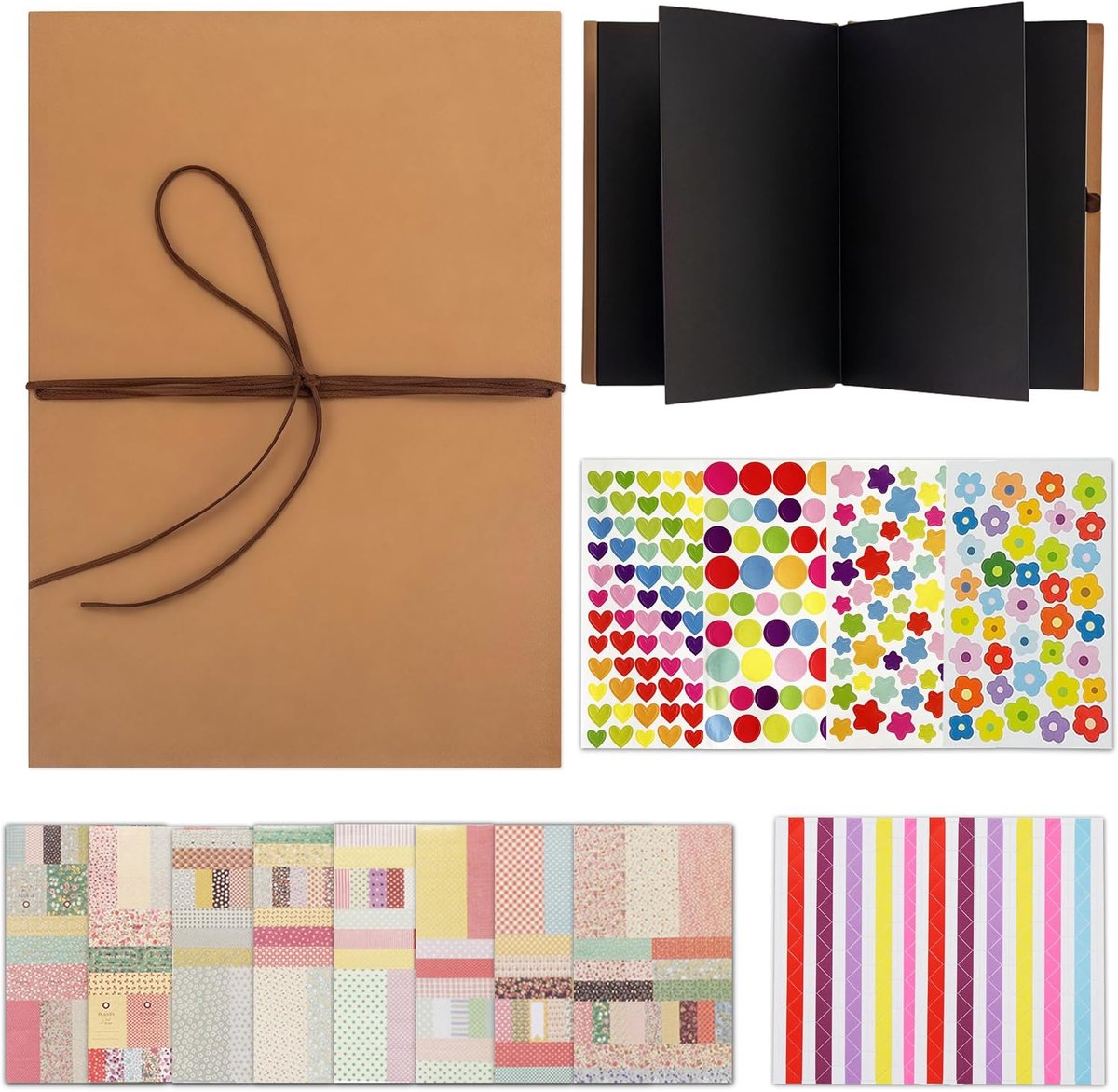 Fotoalbum 21 x 15 cm - Opvouwbaar Doe-het-Zelf - Hoogwaardig Kraft - Persoonlijke Collages maken - ShopVlot