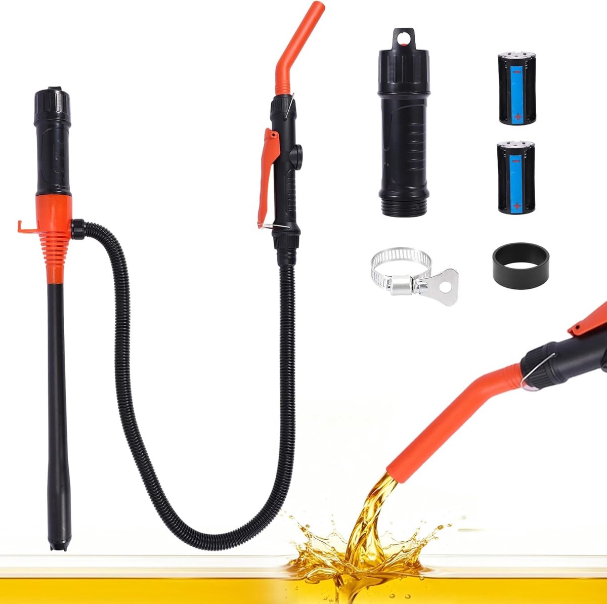 Elektrische benzinepomp - draagbaar - debietregeling - snelle vloeistofoverdracht voor jerrycan - ShopVlot