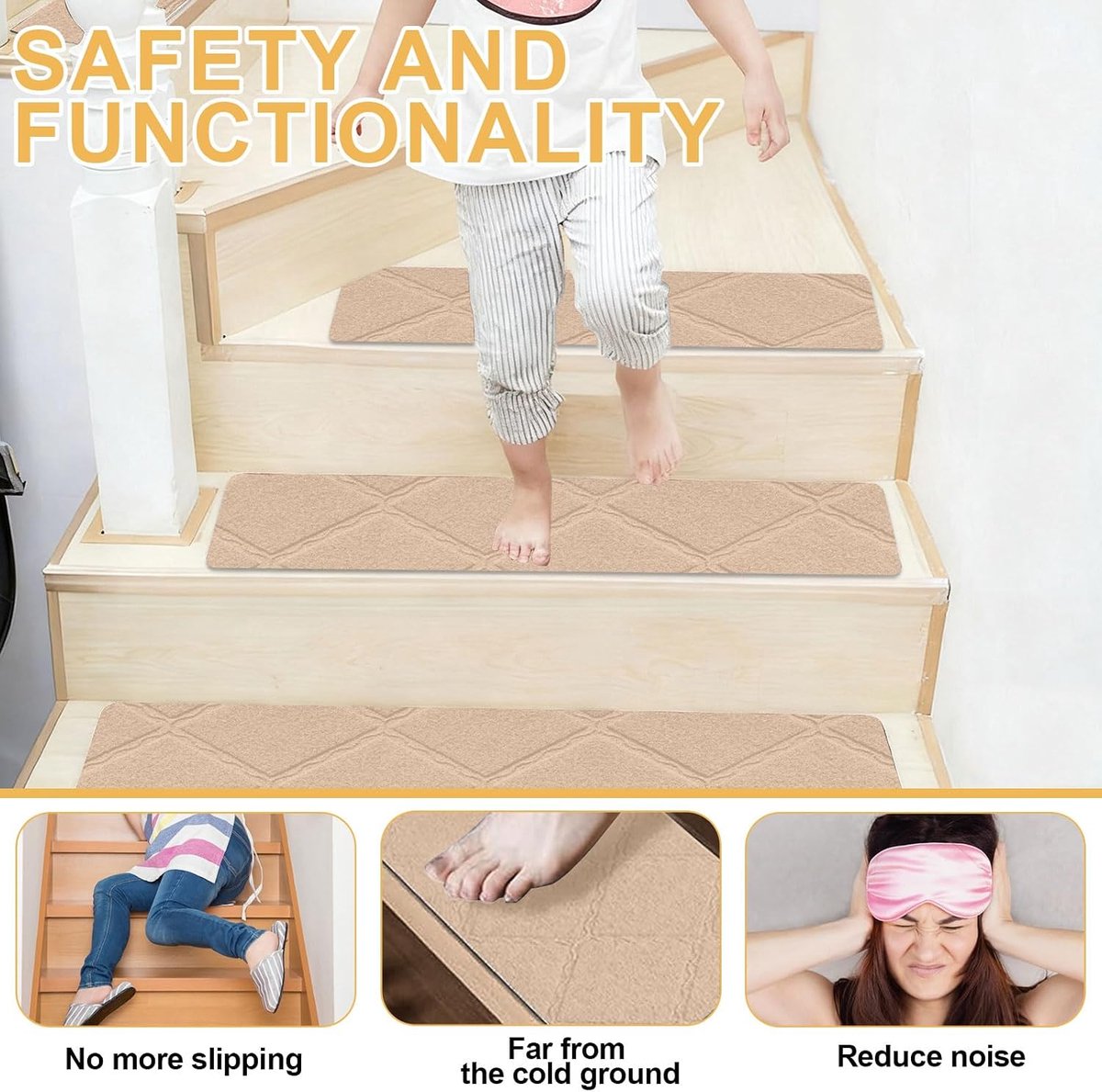 Trapmatten set van 15 - zelfklevend - antislip - bescherming voor huisdieren en kinderen - ShopVlot