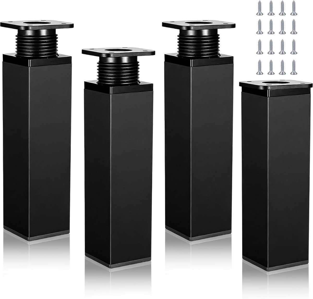 Meubelpoot Set 4 Stuks 120mm - Zwart Aluminium - Verstelbaar - Geschikt voor Meubels - ShopVlot