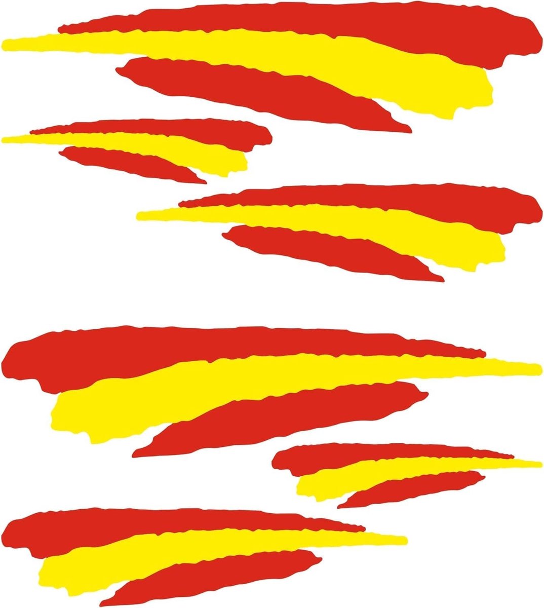 Spanje Vlag Stickers | Set van 6 Weerbestendige Auto Stickers voor Auto, Motor, Scooter, Quad, ATV, Fiets en Helmen
