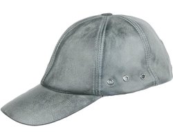 Black Jungle Grafton Leather Cap Biker Cap Leisure Cap Baseball Cap, Anthracite - ShopVlot