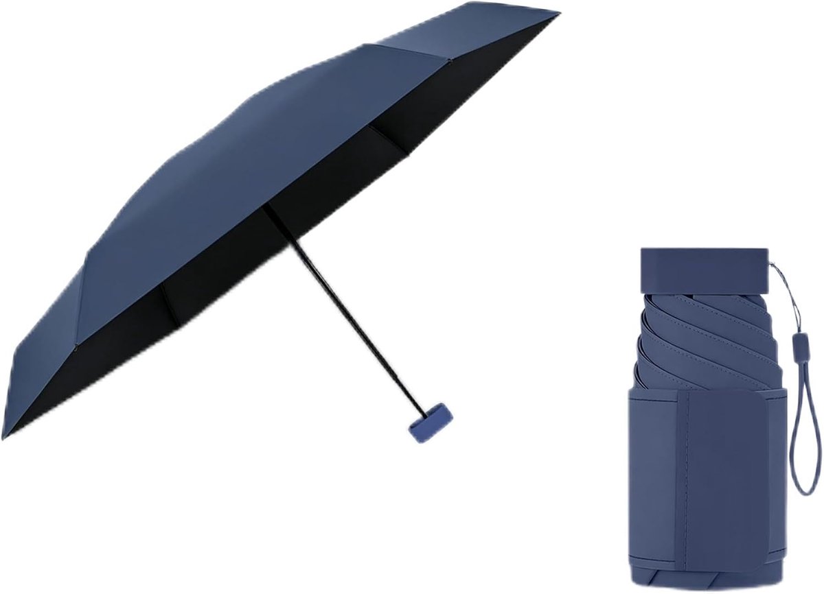 Mini Opvouwbare Reisparaplu, Klein, Compact en Lichtgewicht/Verbrede Parapluriem/Zon- En Regenbescherming/UPF 50+ - ShopVlot