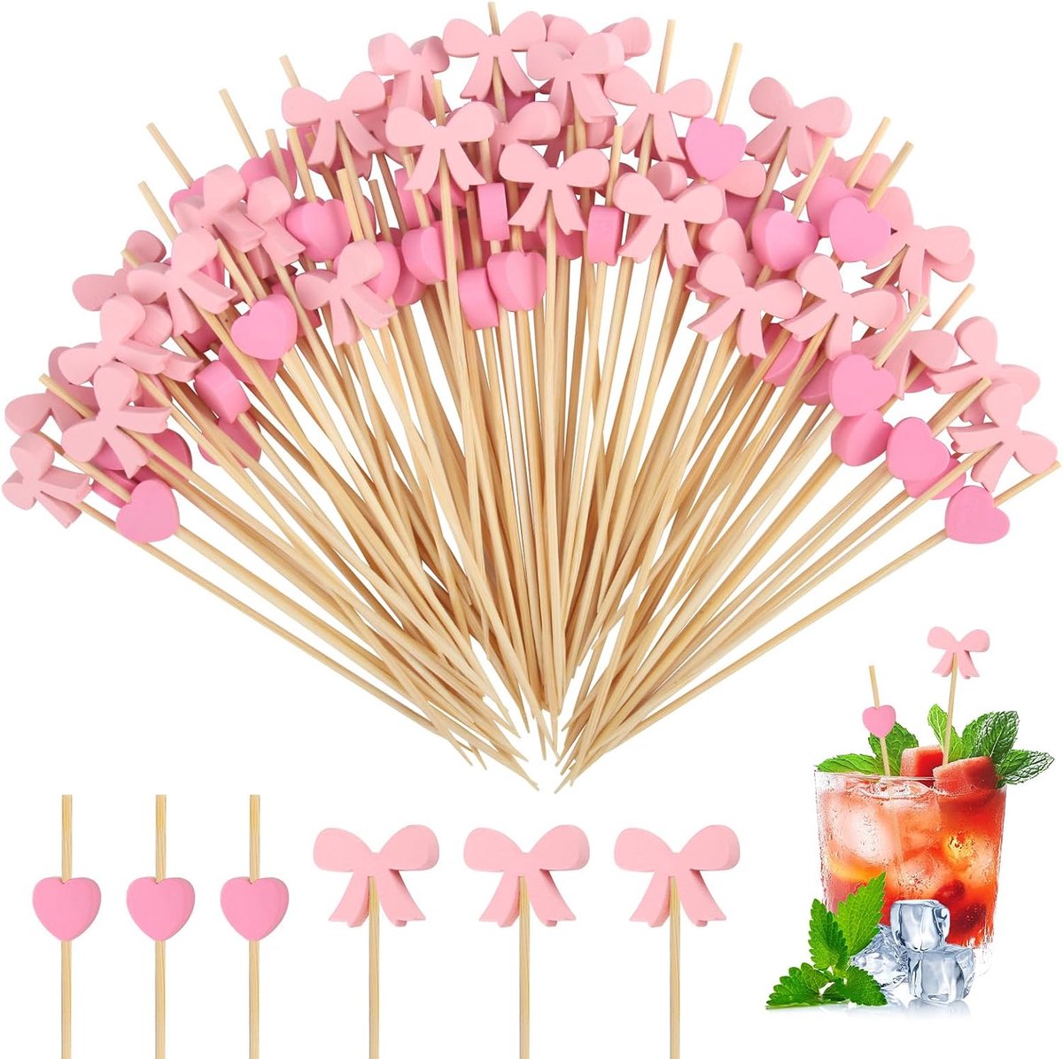 200 decoratieve tandenstokers voor cocktails, 12 cm, voor aperitief - ShopVlot