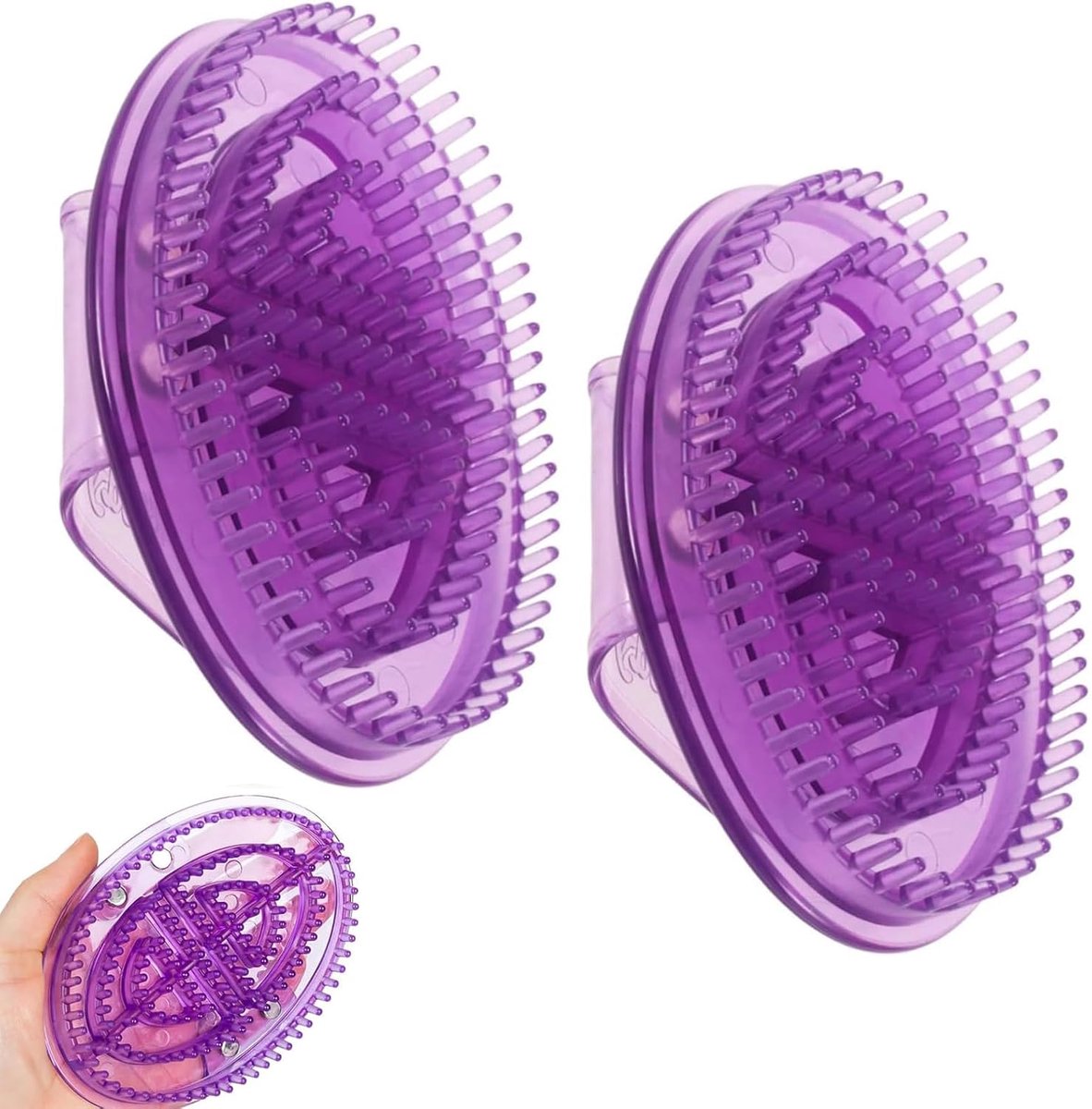 Massageborstel 15 x 10 cm - 2 stuks - hoogwaardig pvc - lymfedrainage en ontspanning - ShopVlot