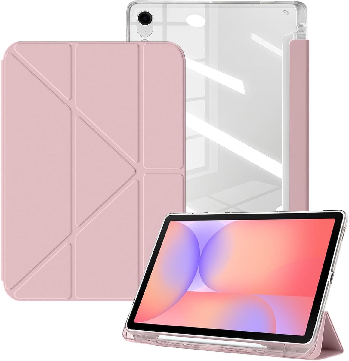 Hoes voor Samsung Galaxy Tab S10 Lite 10,9 inch - PU-leer + transparante achterkant - licht en slank - 4 hellingshoeken - ShopVlot