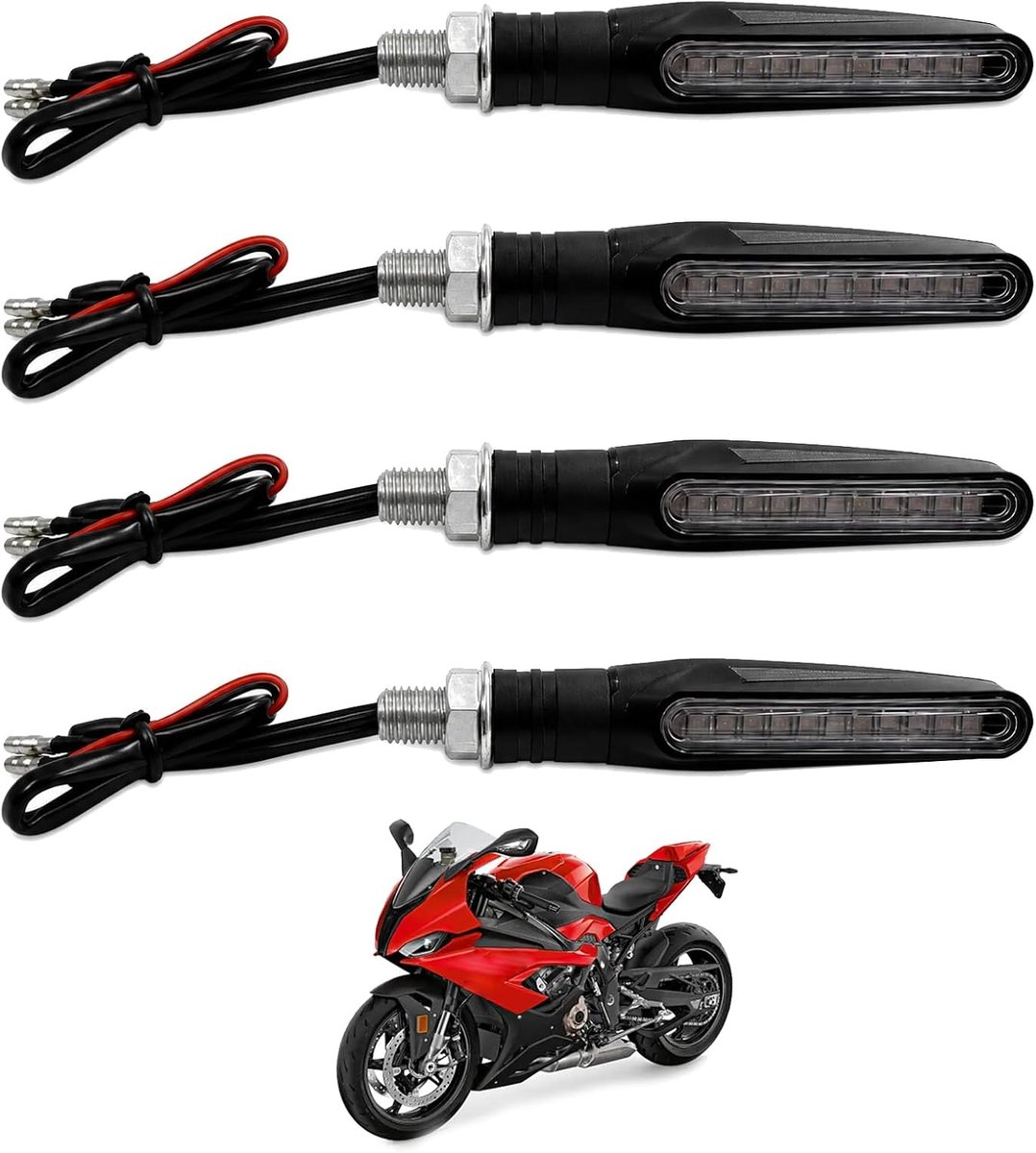 Motorfietsindicatoren LED 12V - Goedkeuring - Flexibel en hoogwaardig - Voor scooters en quads - ShopVlot