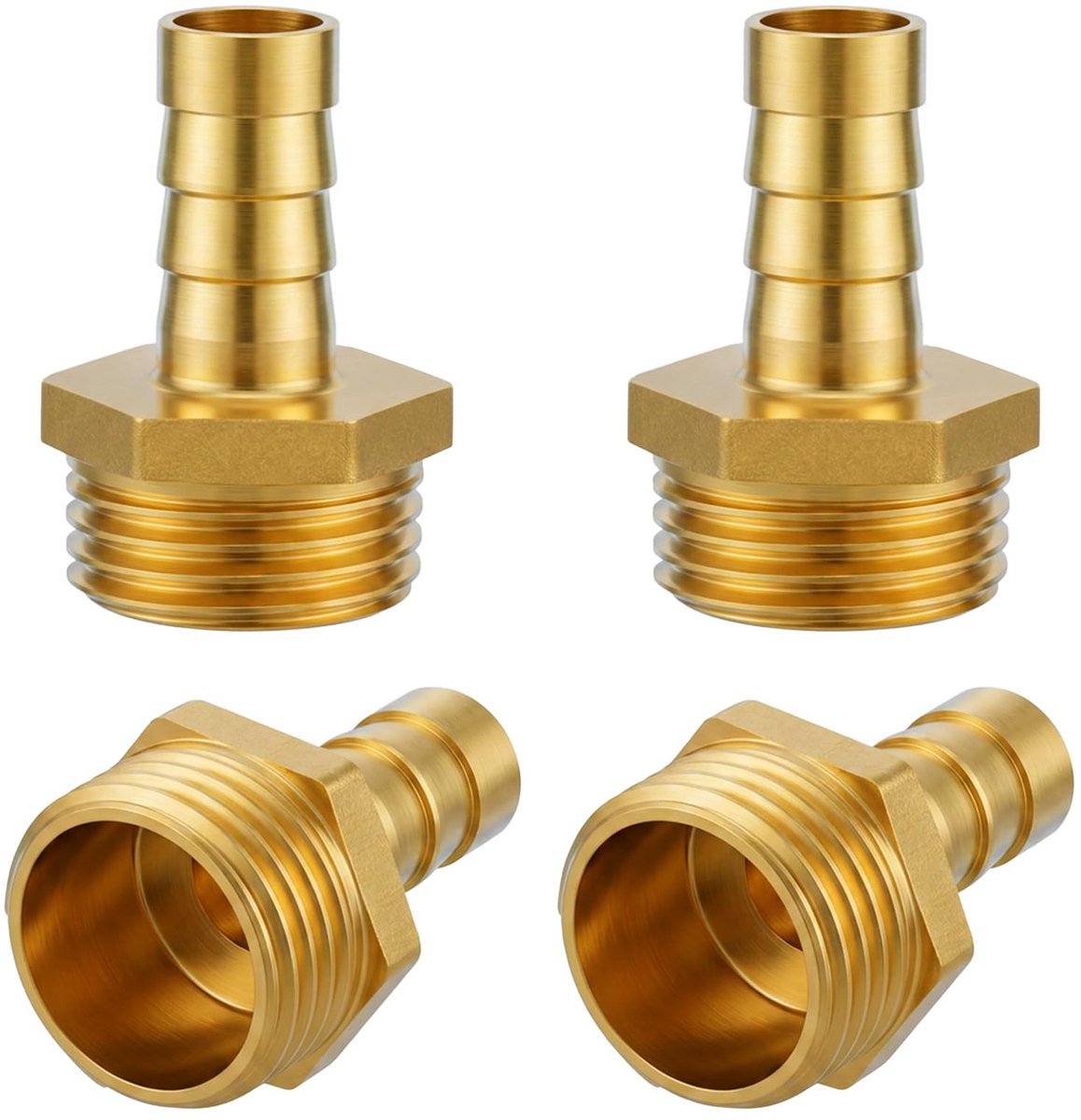 Solidchoice - Set van 4 Messing Slangtuit Aansluitingen voor Tuin en Huishouden