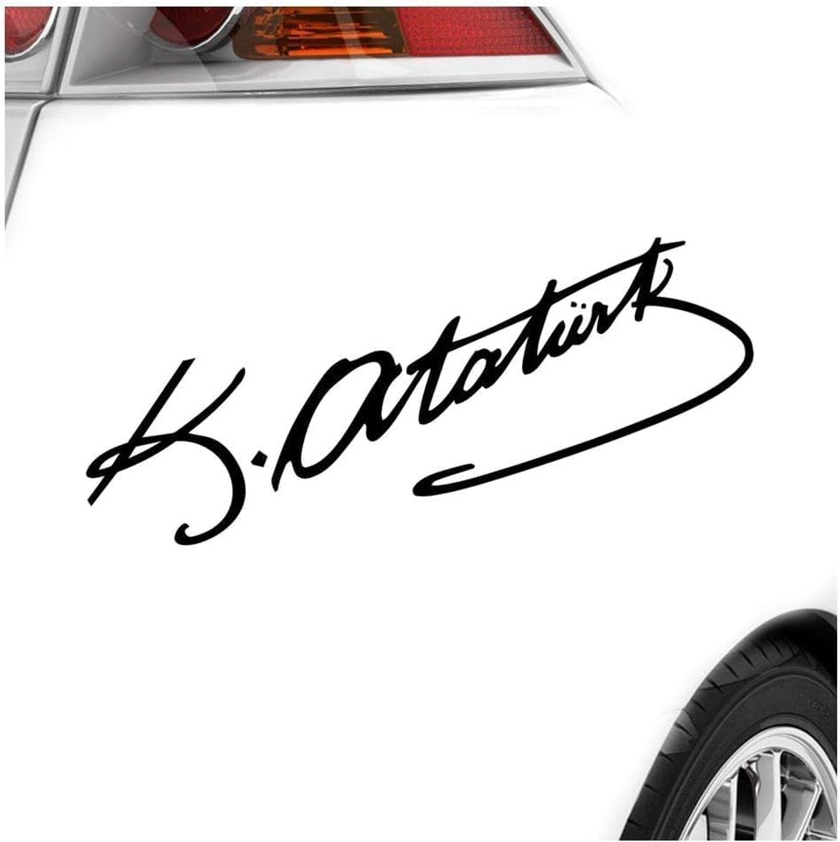 Autosticker Atatürk Handtekening 15 x 5 cm - Zwart - Voor op Auto, Fiets of Raam - ShopVlot