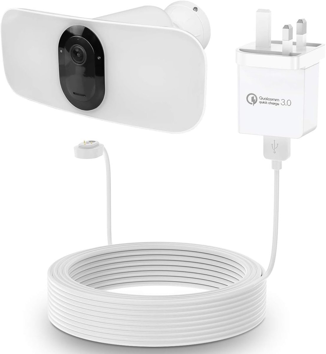 Power adapter voor Arlo Pro 3 floodlight - 30ft/9m oplaadkabel - continu opladen - geen batterijverwijdering - ShopVlot