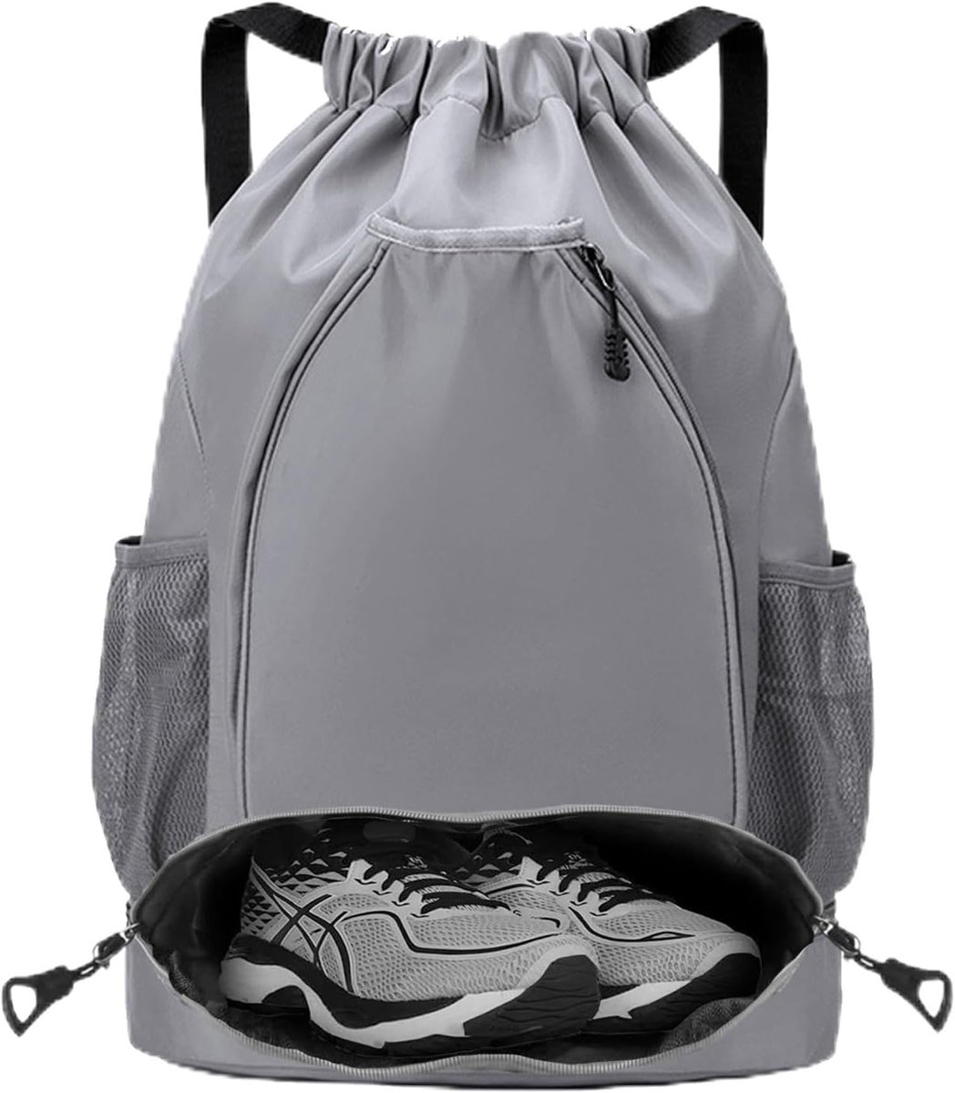LUKIUP Gym Bag with Drawstring, Waterproof Sports Bag with Bottom Compartment, Outdoor Bag, Gym Bag for Sports - ShopVlot
