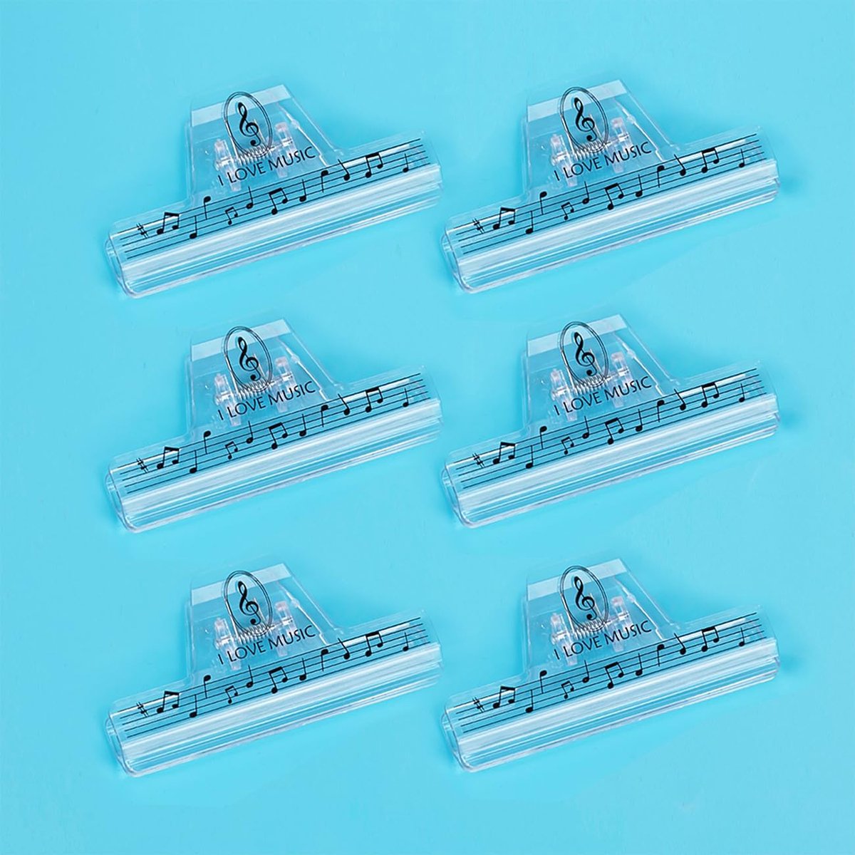 6 Pcs Plastic Music Book Clips, Music Sheet Clips Music Paper Clips, Music Page Holders, for Piano Guitar Violin Game - ShopVlot