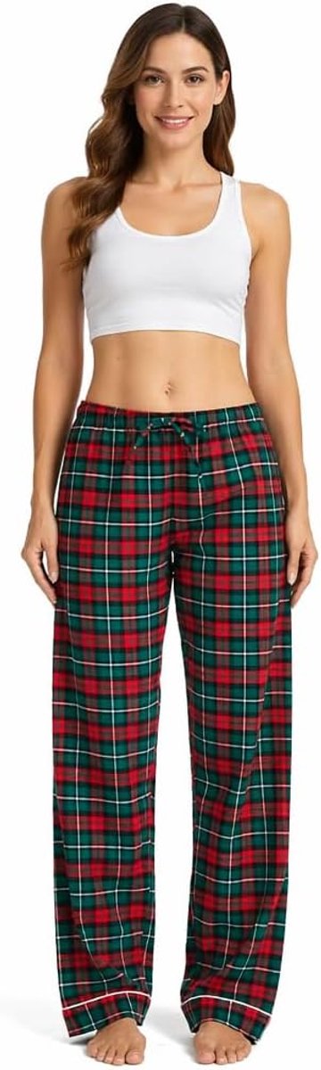 Women's 100% Cotton Super Soft Flannel Pajamas/Lounge Bottoms With Pockets,XS-XL - ShopVlot