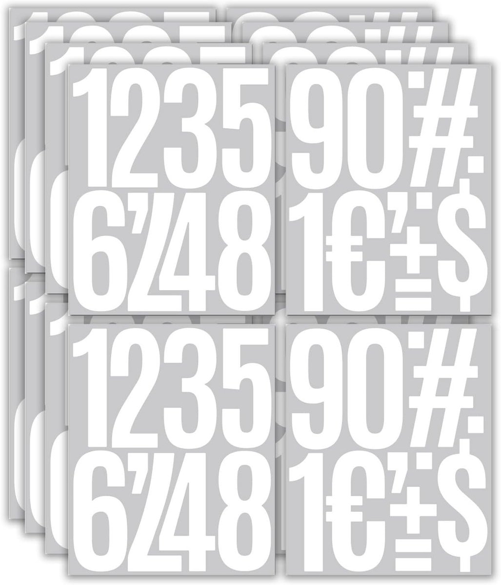 12 sheets, 5 inch, number stickers, weatherproof, adhesive number stickers, vinyl, number stickers, for post box - ShopVlot