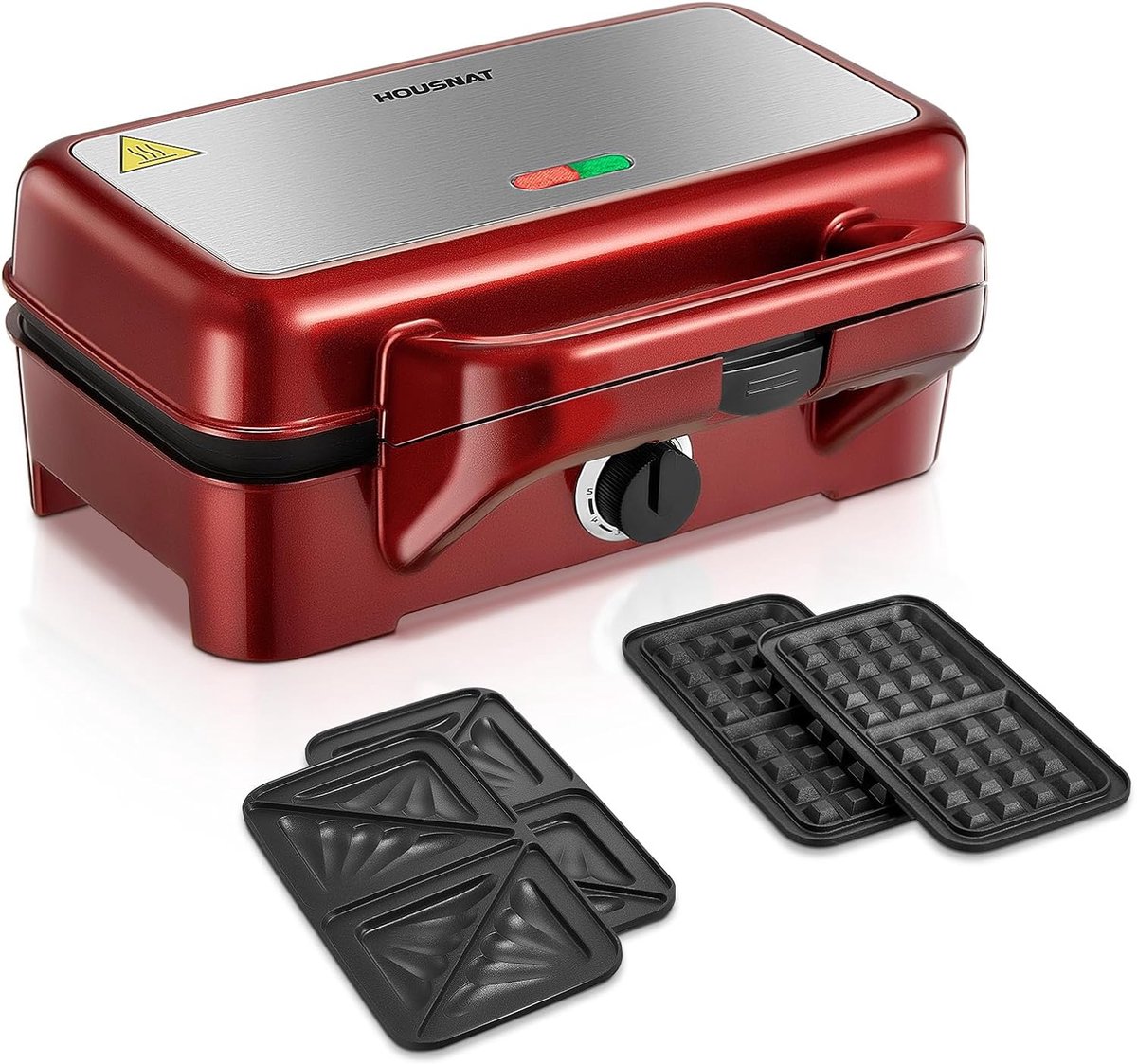 Croque Monsieur Machine, 1200 W 3-in-1 Multifunctional Waffle Iron, 5 Speed Temperature Control - ShopVlot