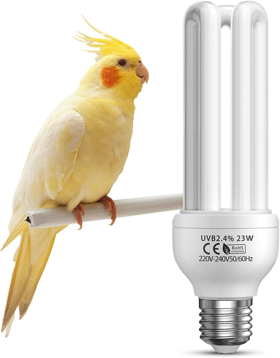 UVB 2.4 Bird Lamp E27, 23W Compact Fluorescent Lamp 2.4 UVB Bird Lamp Light Bulb for Birds, Parrots, Reptiles - ShopVlot