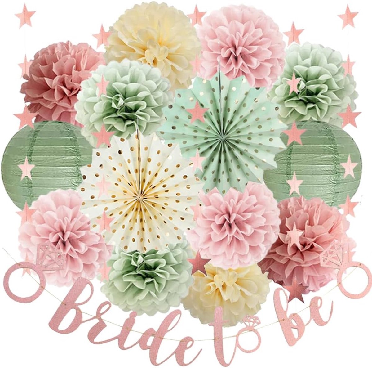 Sage Green and Dusty Pink Bachelorette Party Decorations Bridal Shower Decorations Bride To Become Banner Sage Green - ShopVlot