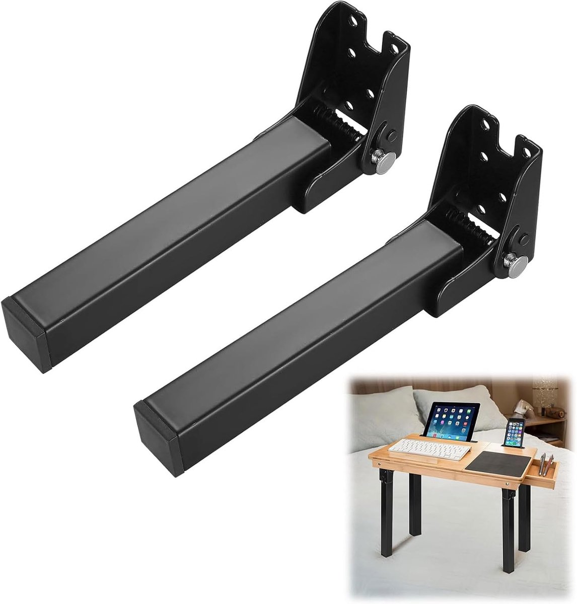 Collapsible Furniture Legs,Foldable Table Legs,Black,Furniture Support Legs,FoldableTable Legs-Practical,Bedside - ShopVlot