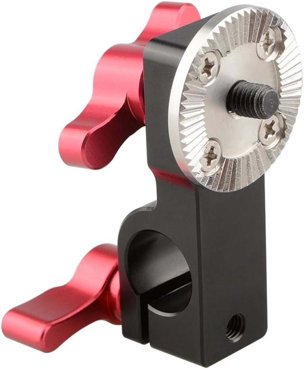 SnelShoppen - 15mm Rod Klem met Mannelijke Rosette Bevestiging - Zwart Dopschroef, Professionele Camera Accessoire, Voor Film, Fotografie, Statieven,