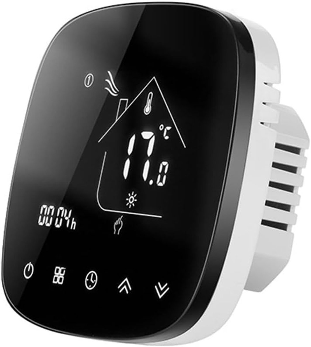 Slimme Thermostaat - Temperatuurregelaar Wifi - Comfort Verwarmen - App Bediening - 10x10x4 cm - Zwart