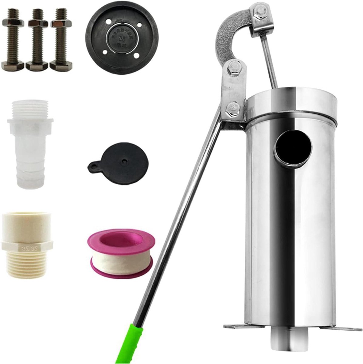 Handpomp RVS - Zuigpomp water - Putwater oppompen - Duurzaam en efficiënt - Tot 10 meter - Zilverkleurig