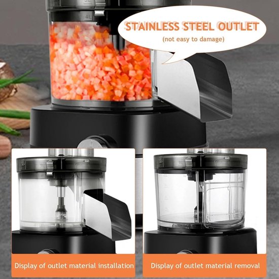 Keukenmachine Groentesnijder - Voedselverwerker Vleesmolen - Maaltijden Voorbereiden - 5 Liter Capaciteit - 26 x 25 x 48 cm - Zilver — afbeelding 2