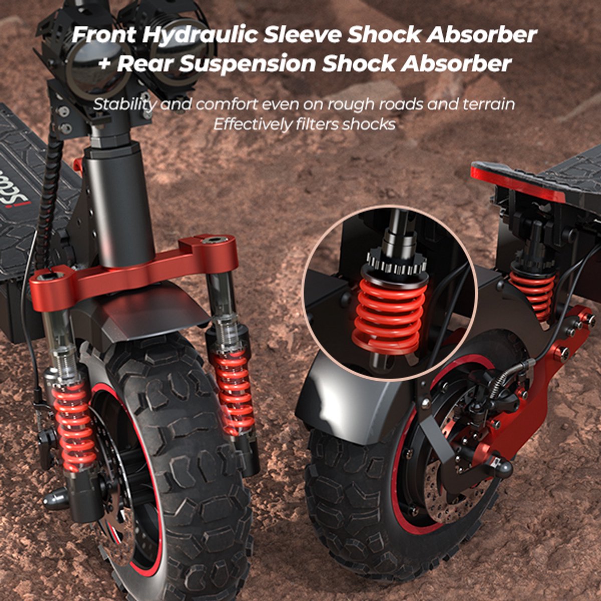 iScooter iX5S Elektrische scooter - 11-inch all-terrein luchtbanden - 60km actieradius - Maximaal laadvermogen 150 kg - Maximumsnelheid 25 km/u - zwart – foto 8