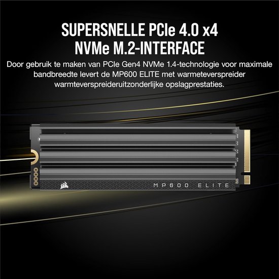 Interne SSD - NVMe SSD M.2 SSD - PC Snell Laden - PCIe Gen4 Interface - 2TB - Zwart — afbeelding 4