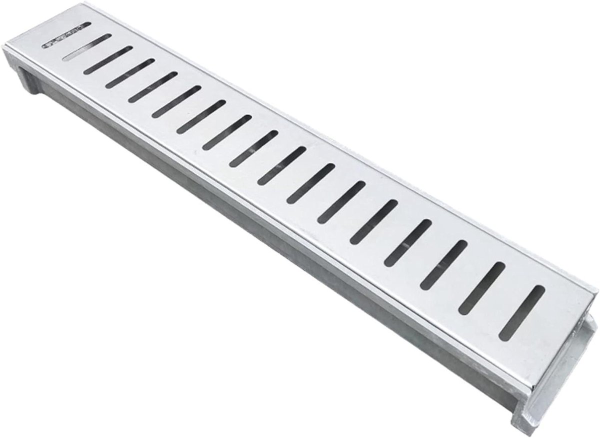 Afvoergoot Rooster - Drainage Systeem - Water Afvoeren - Duurzaam Polymeerhars - 60 cm Lengte - Zilver